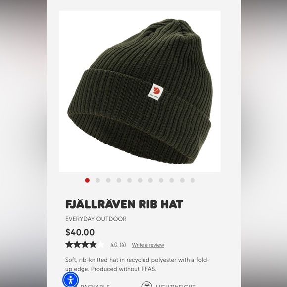 Fjallraven ribbed beanie hat (OS) - Picture 1 of 6